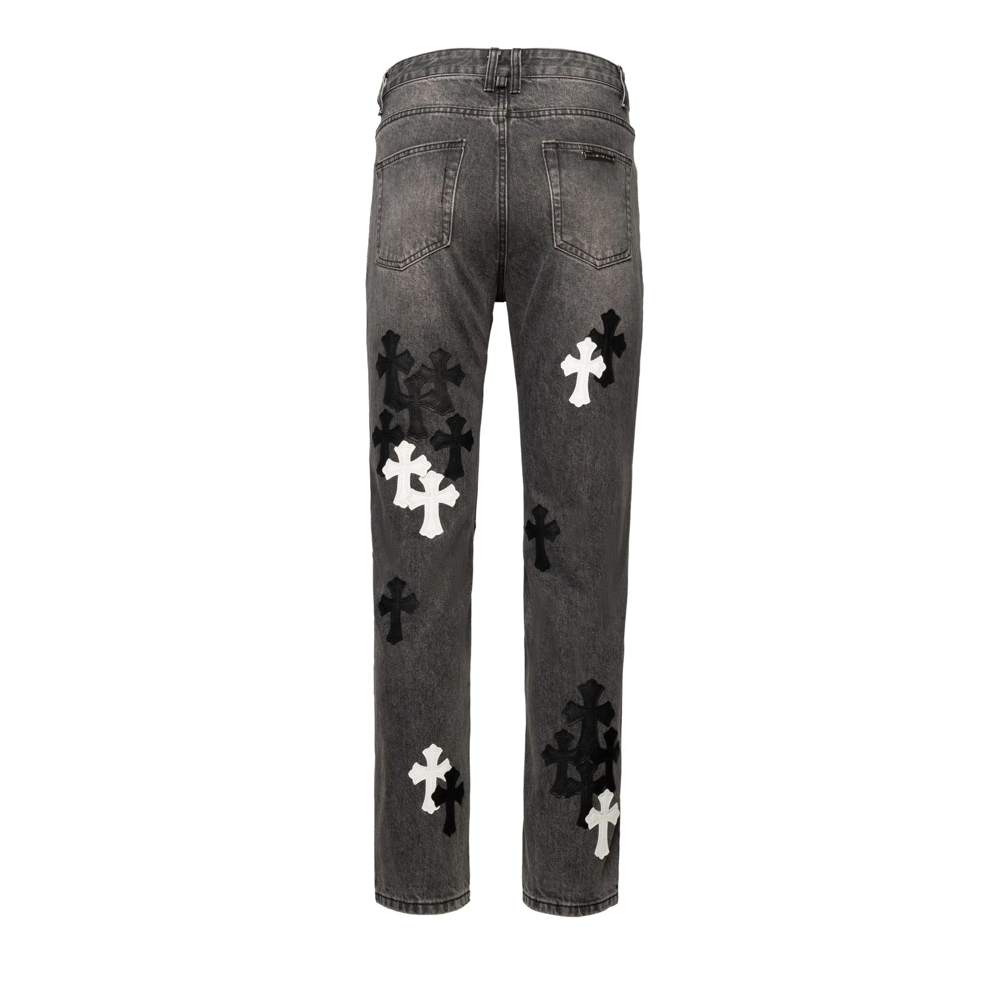 P260 Chrome Hearts Chrome Hearts city limited flame black and white leather jeans need to be washed after the finished product is disassembled and hand-made with sheepskin cross leather and then spliced ​​together. The whole piece has too many craftsmanship to describe. The cabinet price is 16W+, the patchwork is decorated with cross flowers, and the high-waisted washed jeans! ! Absolutely high-end luxury products, 8W+ level god-level single products, super popular products, made with top heavy industry, a magic weapon that cannot be missed. About Kroxin This is an extremely luxurious fashion brand, which can also be called the nobles of the high street. It has always been an exclusive brand for some hipsters or rich second generation. Compared with ordinary high streets, it is more luxurious and noble. Compared with luxury brands, it has a more fashionable personality and has always been a brand that I have a special liking for. Style number: 1566# Color: black Size: 28 30 32 34 36
